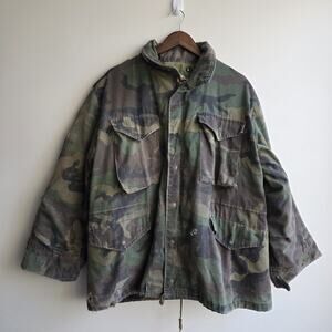 VTG US Military M65 Field Jacket Medium Woodland Camo USGI Combat Utility Gorp